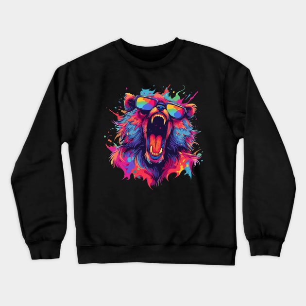 cool bear Crewneck Sweatshirt by piratesnow